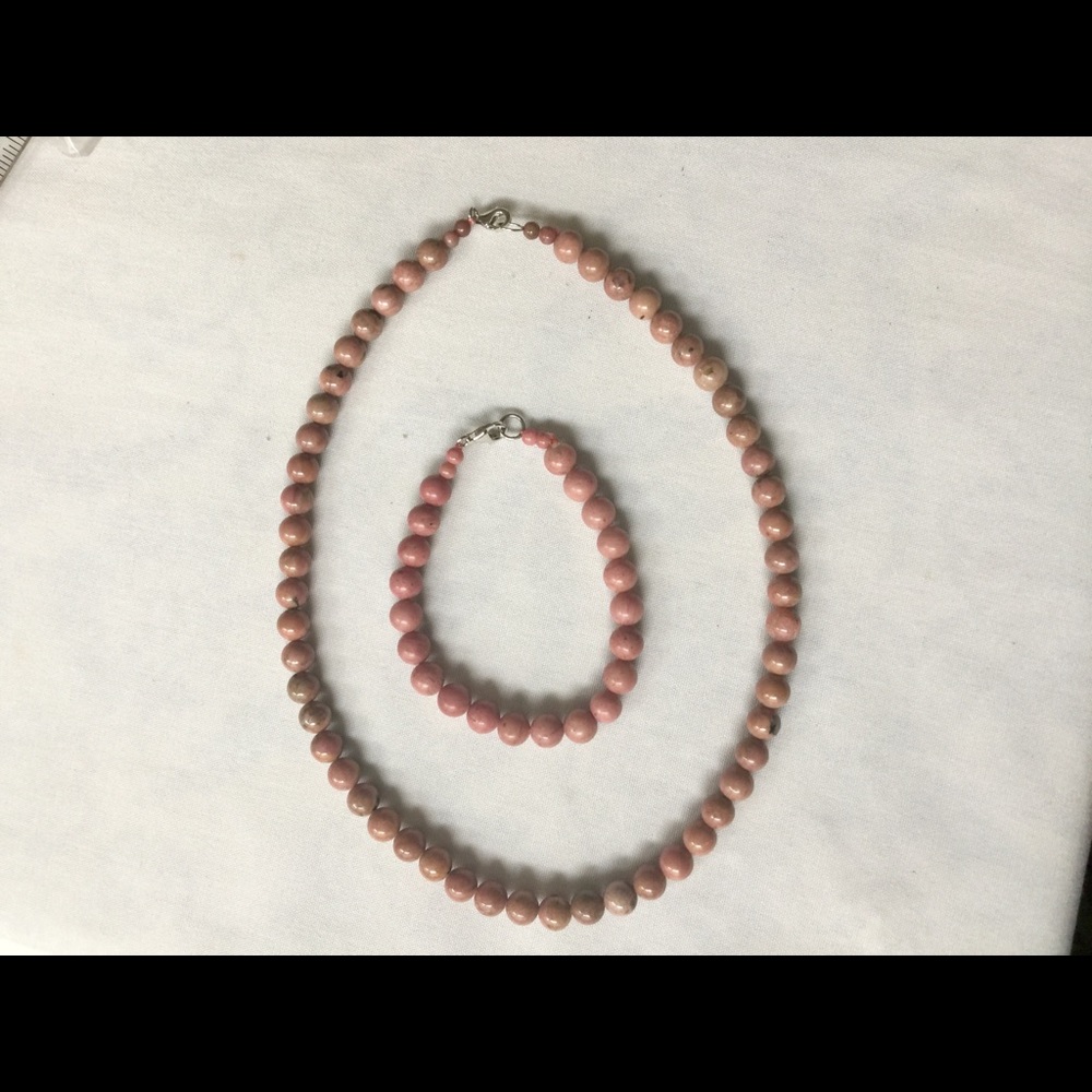 NEW RHONDITE (pink) 16” NECKLACE & 8” Bracelet